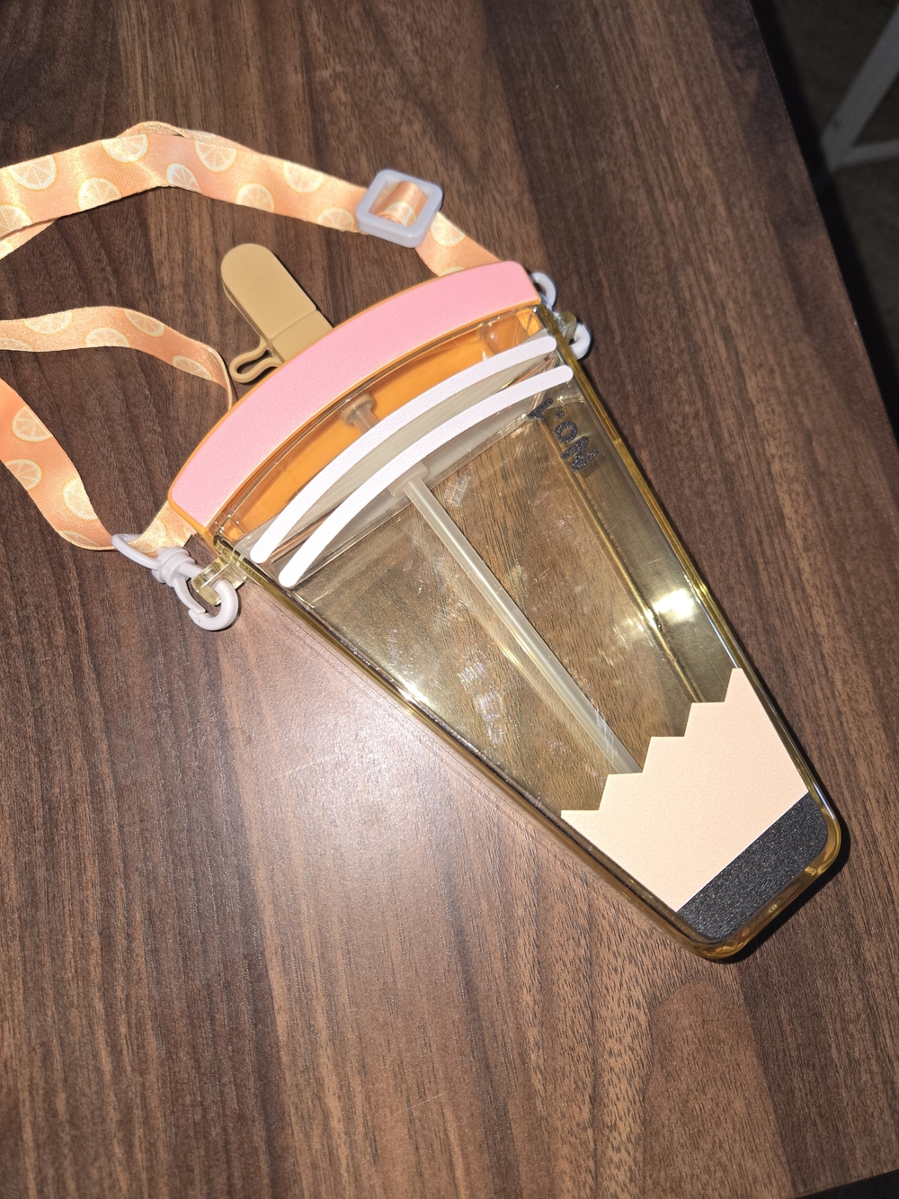 Kawaii Pencil Shaped Water Bottle Crossbody Canteen with Straw 320ml Cute NEW